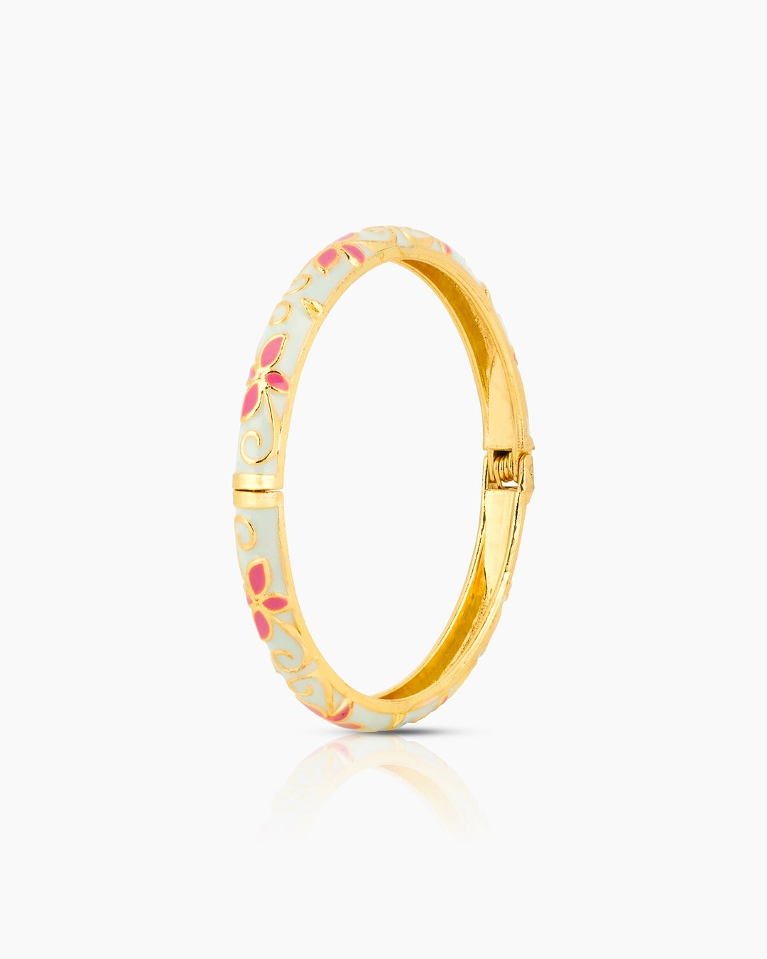 Pastel Blue Floral Enamel Bangle