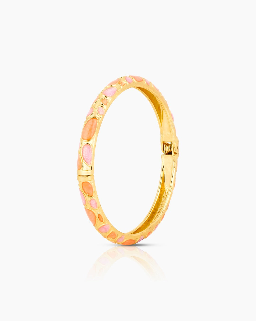 Pastel Pink & Orange Bubble Enamel Bangle