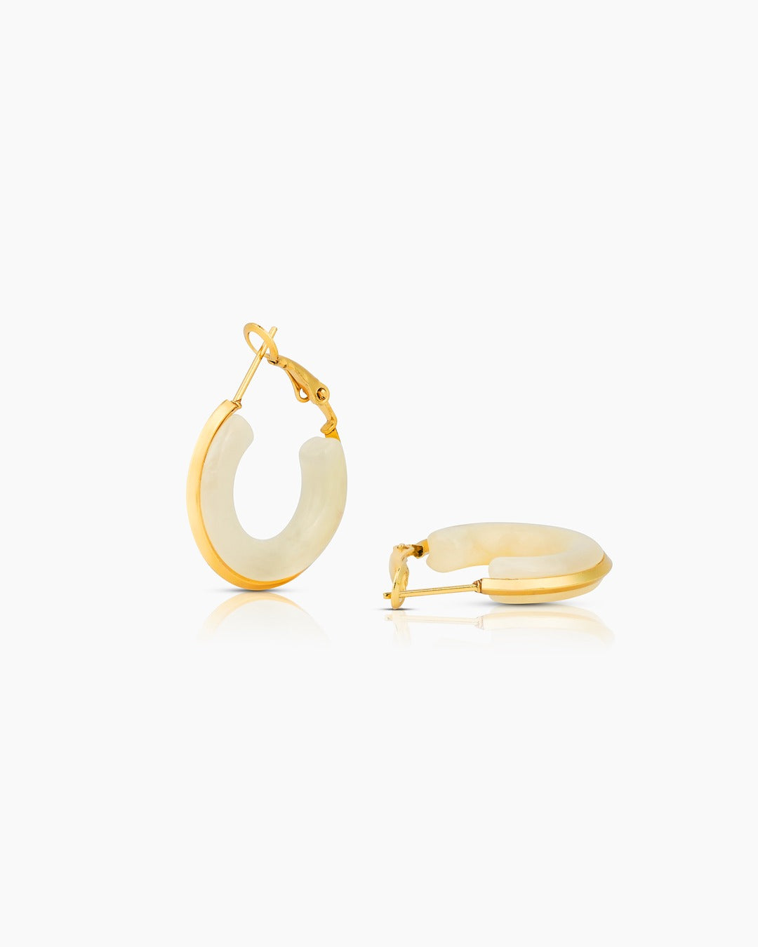 Korean style Pearl Hoop Earrings